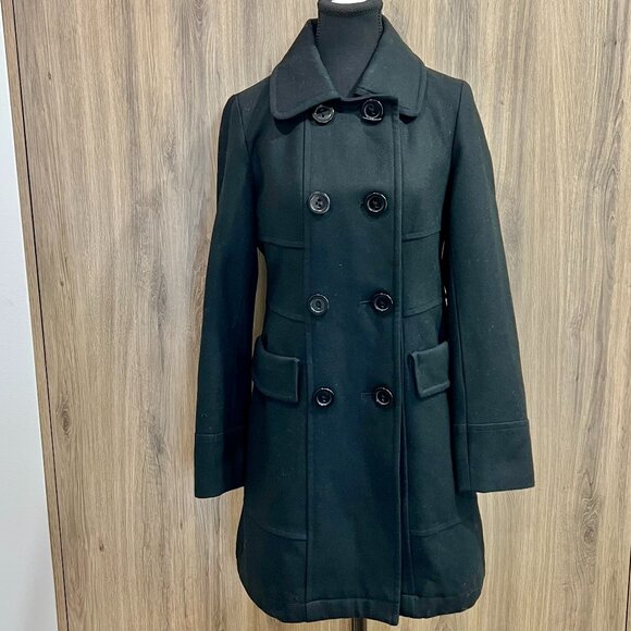 Anthropologie Tulle Wool-Blend Pea Coat - Picture 1 of 8